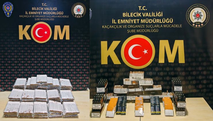 BİLECİK’TE KAÇAK TÜTÜNE DARBE: 7 BİN 960 DOLU MAKARON ELE GEÇİRİLDİ