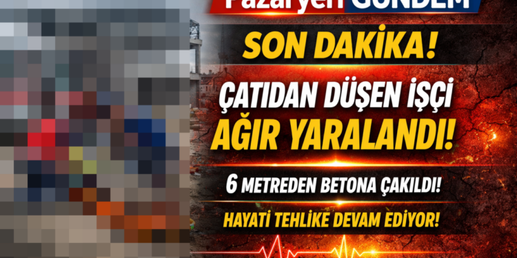 Pazaryeri’nde 22 Yaşındaki  Çatıdan Düşen İşçi Ağır Yaralandı