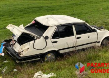 Pazaryeri’nde Korkutan Kaza: Direksiyon Hakimiyetini Kaybetti, Araç Tarlaya Uçtu