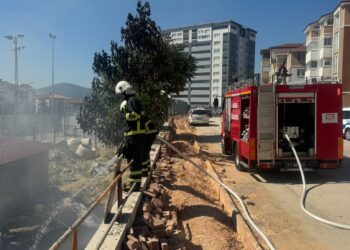 STADYUM İNŞAAT ALANINDA YANGIN ÇIKTI