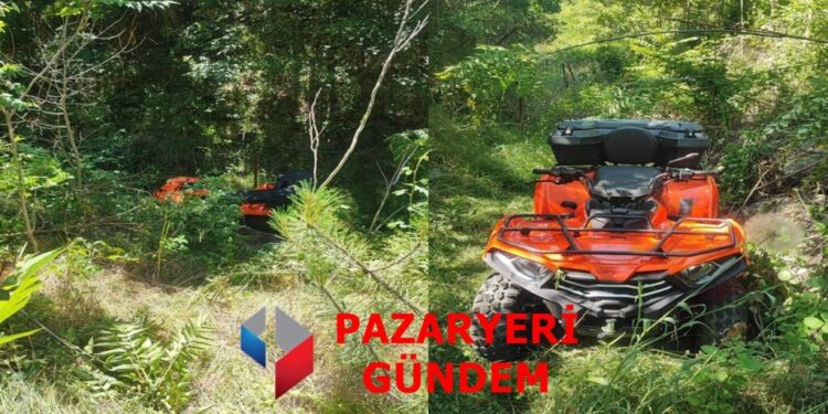 Pazaryeri’nde ATV dere yatağına devrildi: 3 yaralı